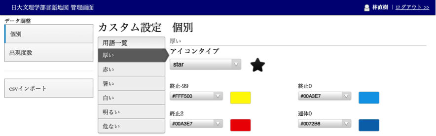 図6：Web言語地図データ管理画面